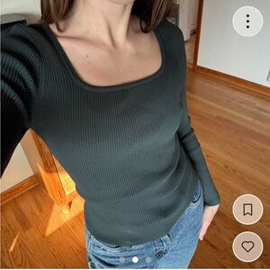 Bohme dark green long sleeve top